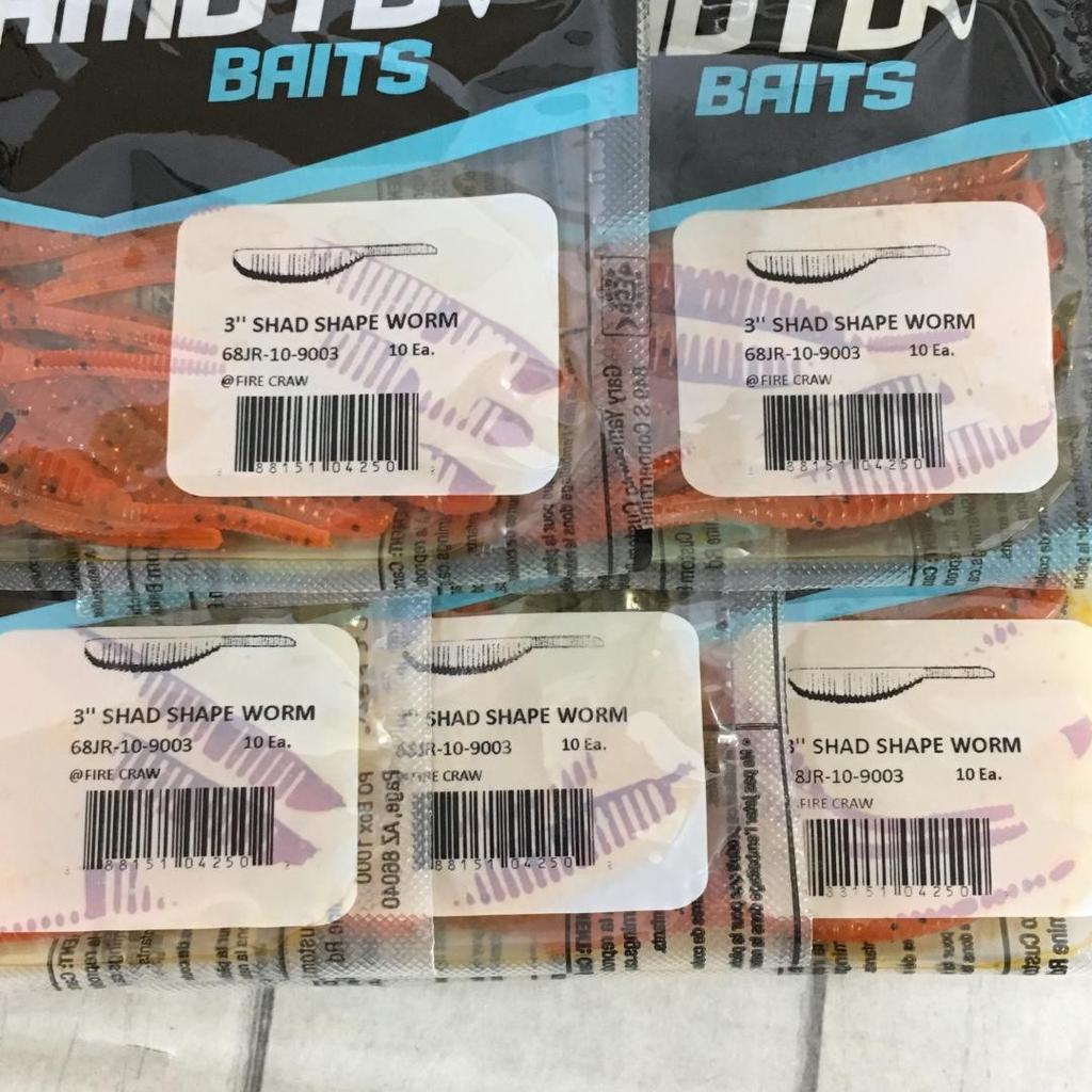 Gary Yamamoto Shad Shape Worm 3 inch 5 piece set t3379 - Image 3
