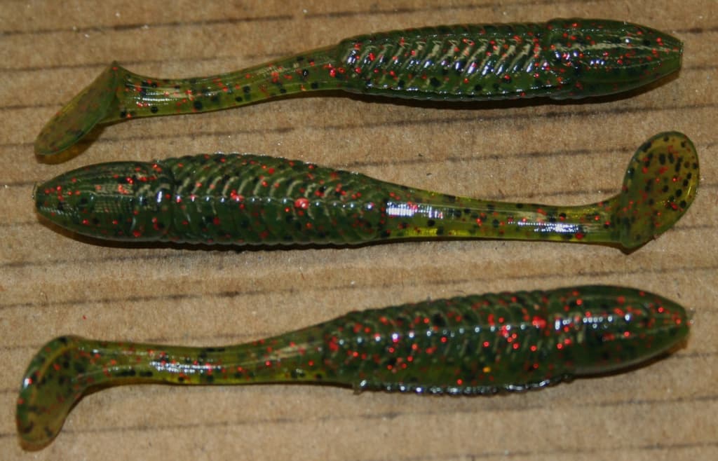 3.5" Swim Minnow Watermelon Red Paddle Tail Swimbait Trailer for A Rig 50 pack - Image 3