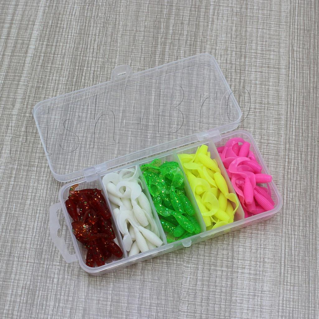 100 PCS 3 cm Soft Fishing Lure Kit with Case Swimbait for Bass Crappie Trout - Image 2