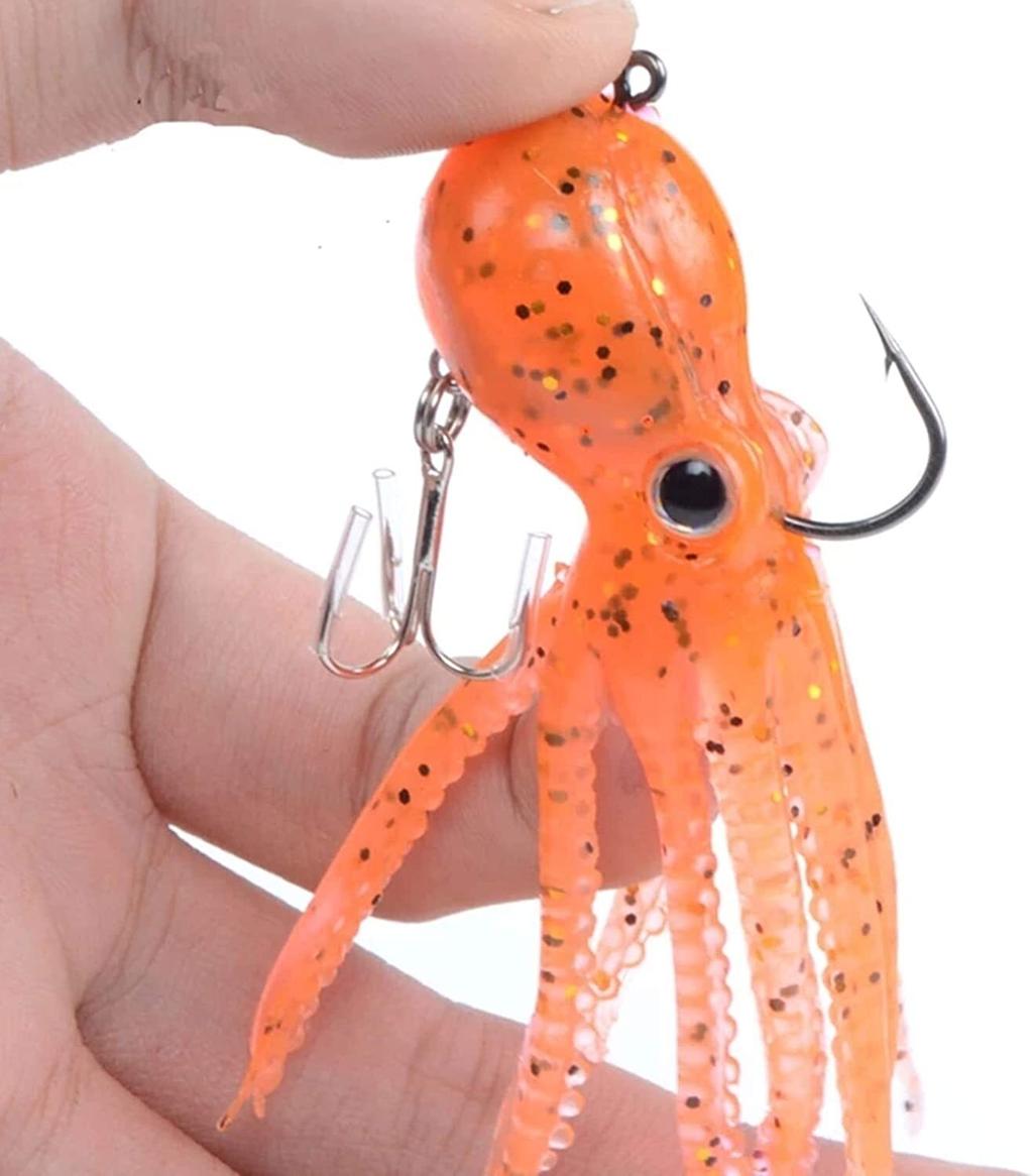 5Pcs Octopus Fishing Lures Skirt Tail Soft Squid Jigs Swimbait Lingcod Rockfish - Image 3