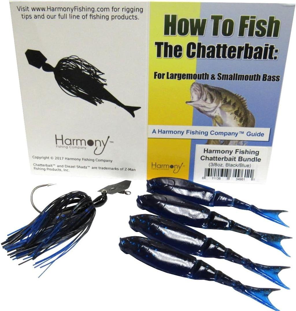 Harmony Fishing Company Chatterbait Kit - Z-Man 3/8oz + Razor Black/Blue  - Image 1