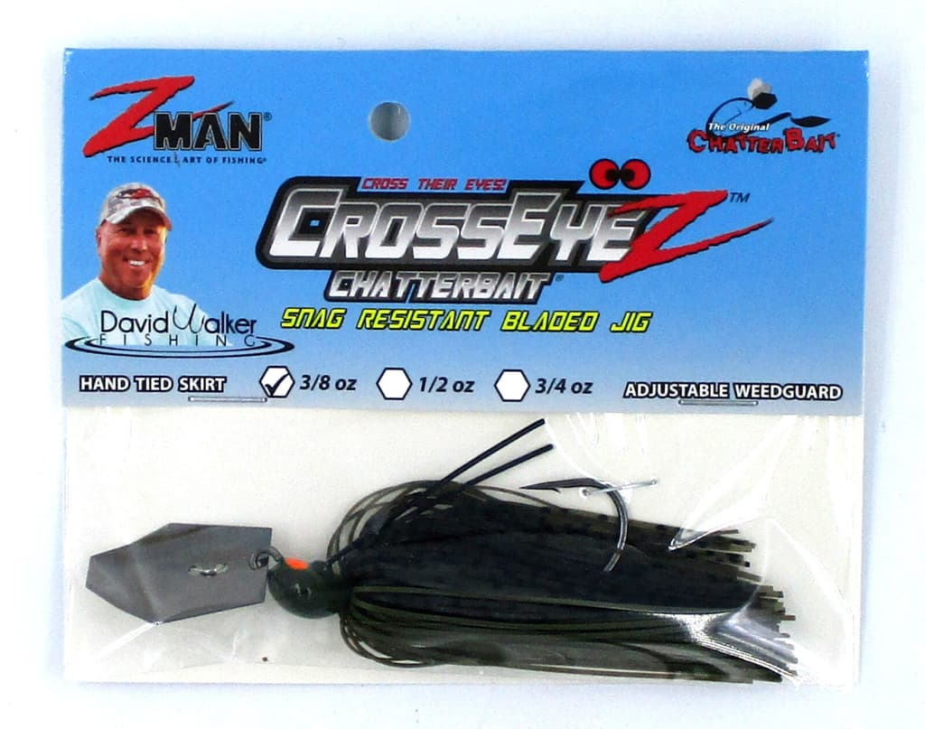 (6) Z-Man 3/8 Oz Crosseyez Chatterbait Fishing Lure Green Pumpkin CBCE38-03 New - Image 2