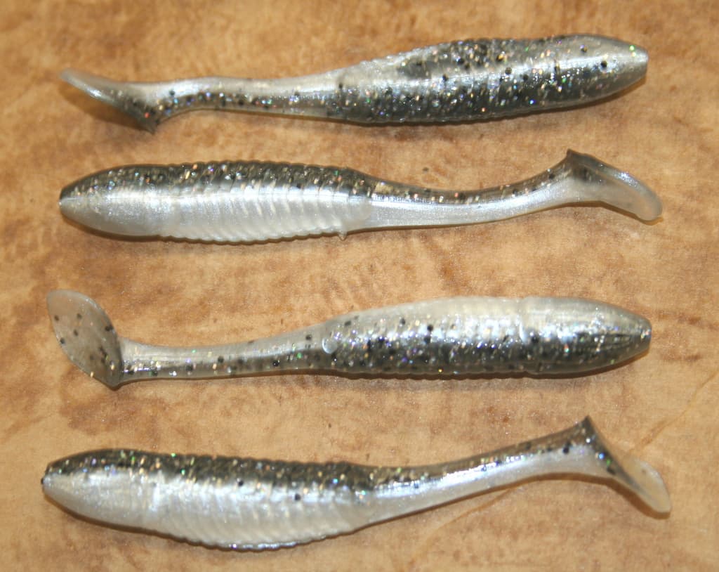 3.5" Swim Minnow Magic Shad Paddle Tail Swimbait Trailer for A Rig 50 pack  - Image 1
