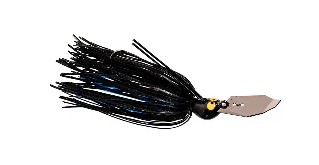 (6) Z-Man 3/8 Oz Crosseyez Chatterbait Fishing Lure Black / Blue CBCE38-02 New - Image 3