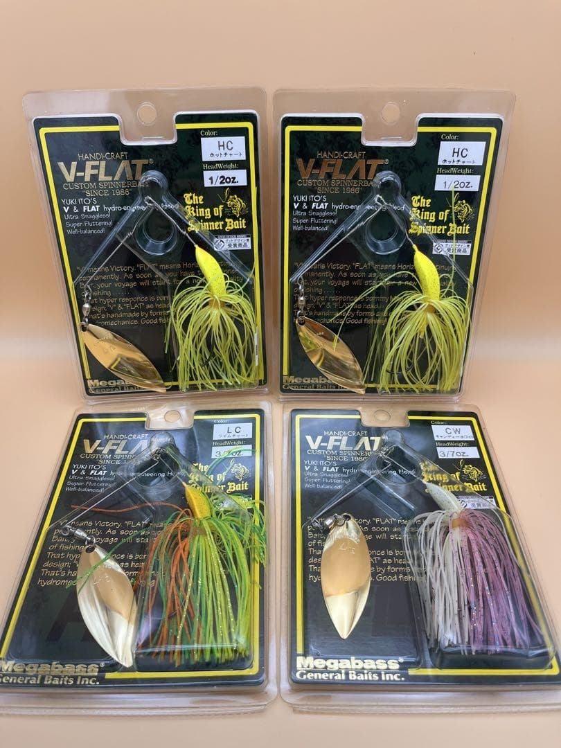 Megabass V-FLAT Spinnerbait 4-piece set C Japan Import Lure NEW - Image 1