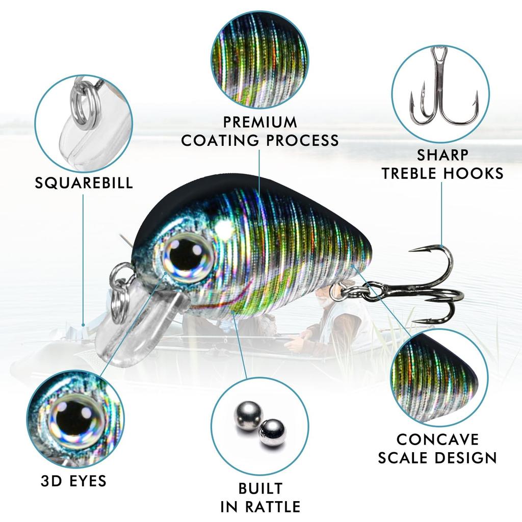 Crankbaits Fishing Lures Swimbait for Bass, Trout, Crappie Freshwater Saltwater - Image 3