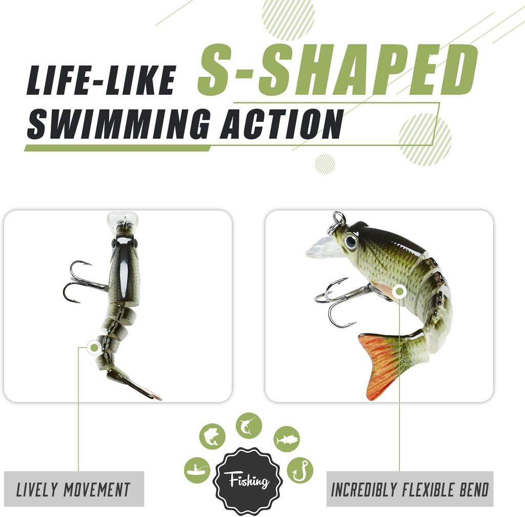 Lifelike Fishing Lures for Bass Trout Crappie, Swimbait, Great Gift - Image 3