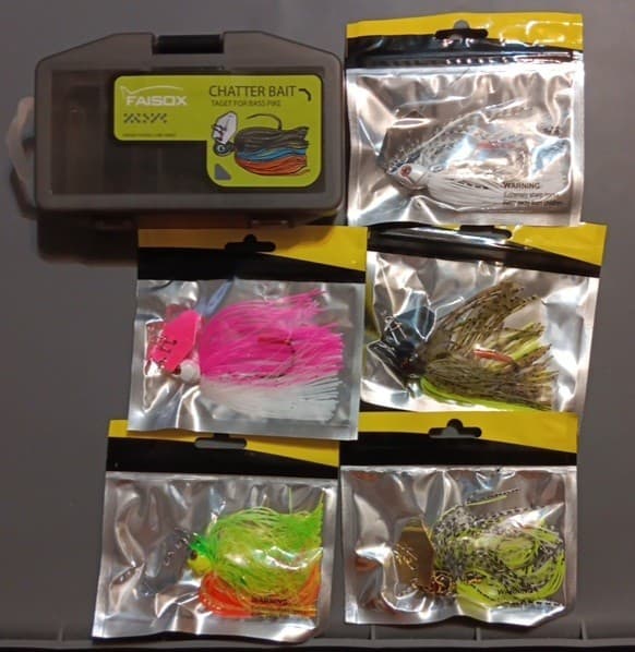 Faisox Fishing Chatterbait Kit with 5 Colorful Lures and Storage Box - Image 2