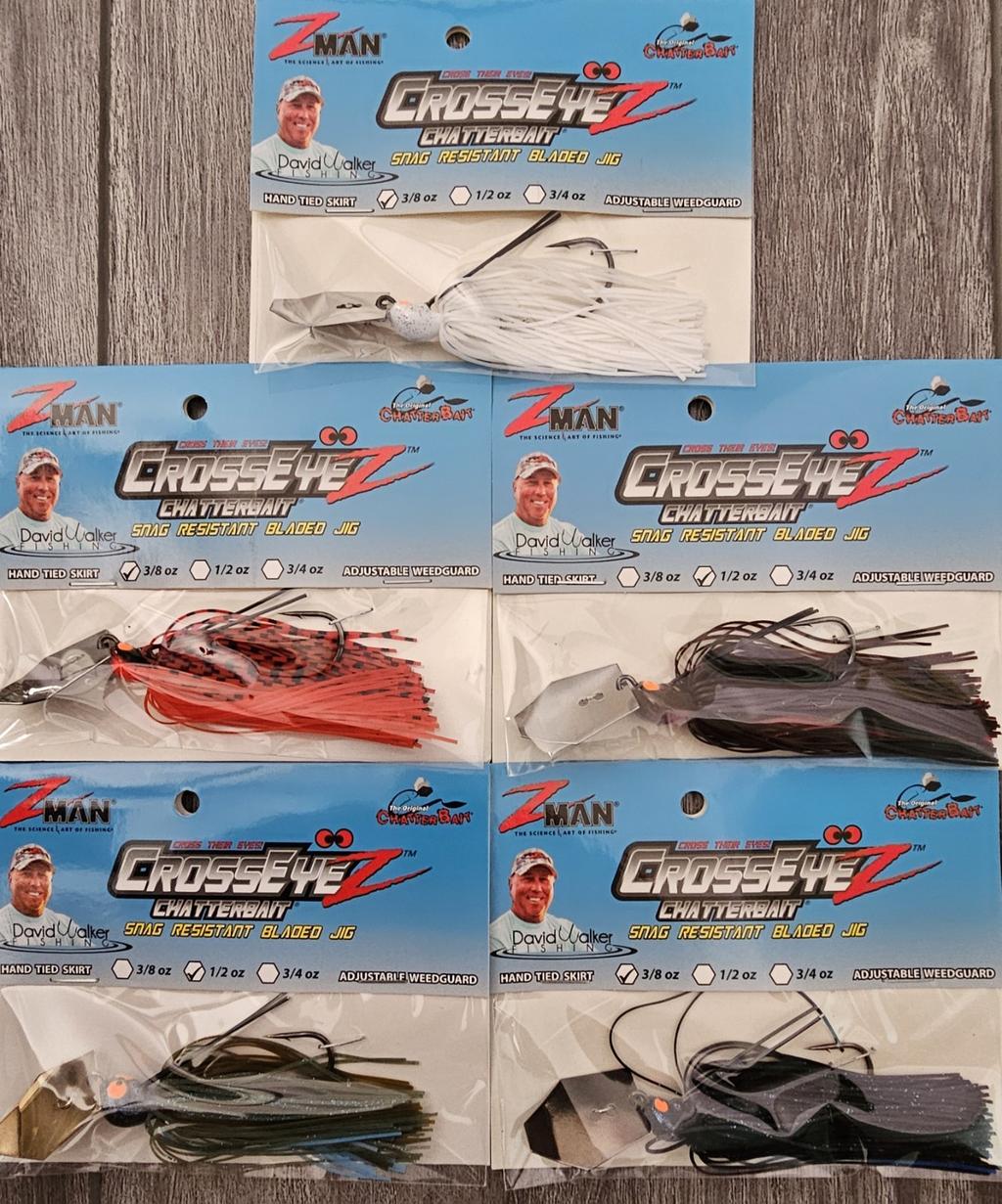 Z-Man Crosseyez Chatterbait with (4) 3/8 And (1) 1/2. 5 Different Colors. - Image 1