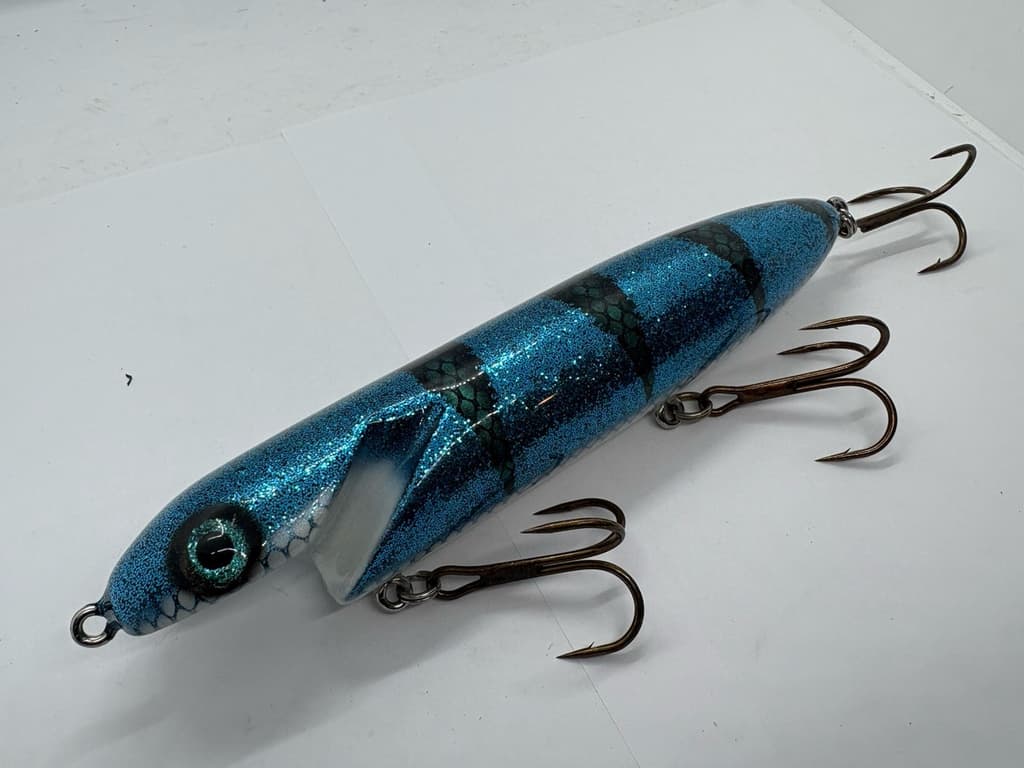 8” Wick Onez Cutty Ice Cold Glitter Perch Jerkbait Crankbait Musky Lure - Image 1