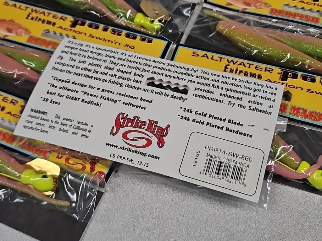 (6) Strike King 1/4oz Redfish Magic SALTWATER POISON SWIM'N JIG...#860...NOC!!! - Image 3