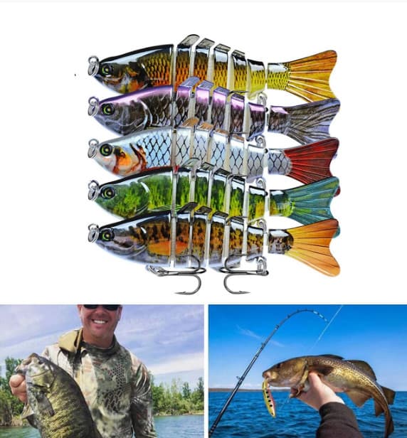 7 Segment Fishing Lure multi-section 10CM  Artificial Bionic Bait Accessories - Image 1