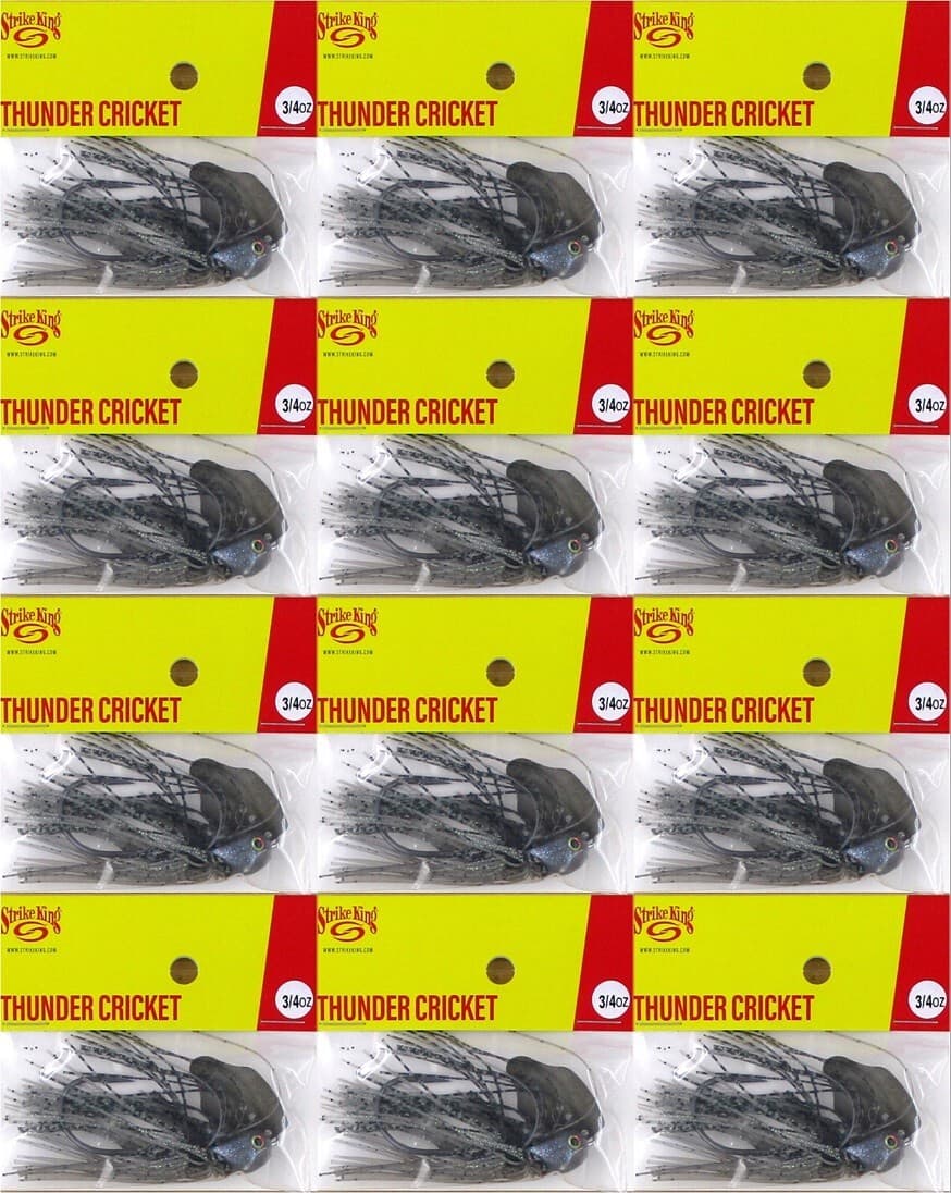 (12) Strike King 3/4 Oz Thunder Cricket Bladed Vibrating Jigs Mouse Brand New - Image 1
