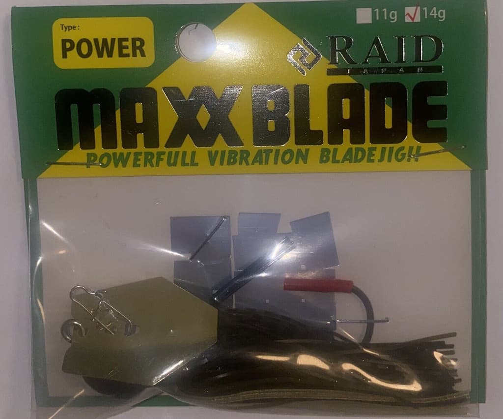 Raid Japan Bladed Jig Maxx Blade Type-Power 14g Green Pumpkin Shad Chatterbait - Image 1