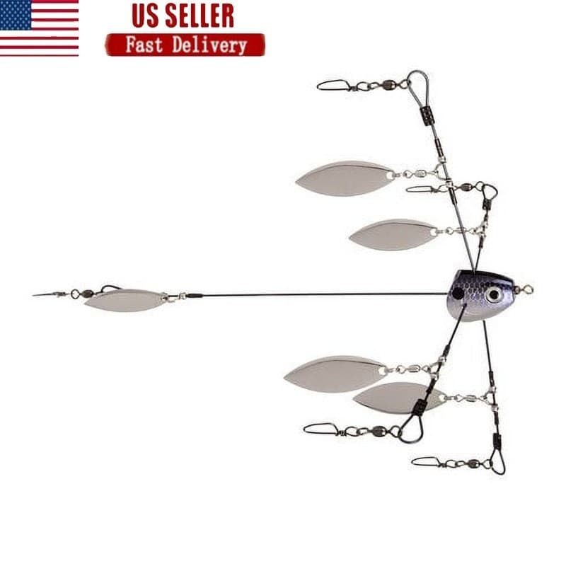 Titanium Umbrella Rig Lure Fishing Five Wire System Bladed Swivel Boat Tackle US - Image 1