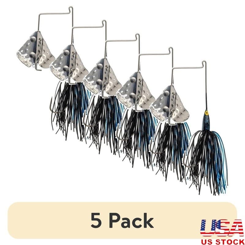 5 Pack Mini Buzz King Buzzbait Lure 316BM-76 Diamond Dust 3 Blade Prop New - Image 1