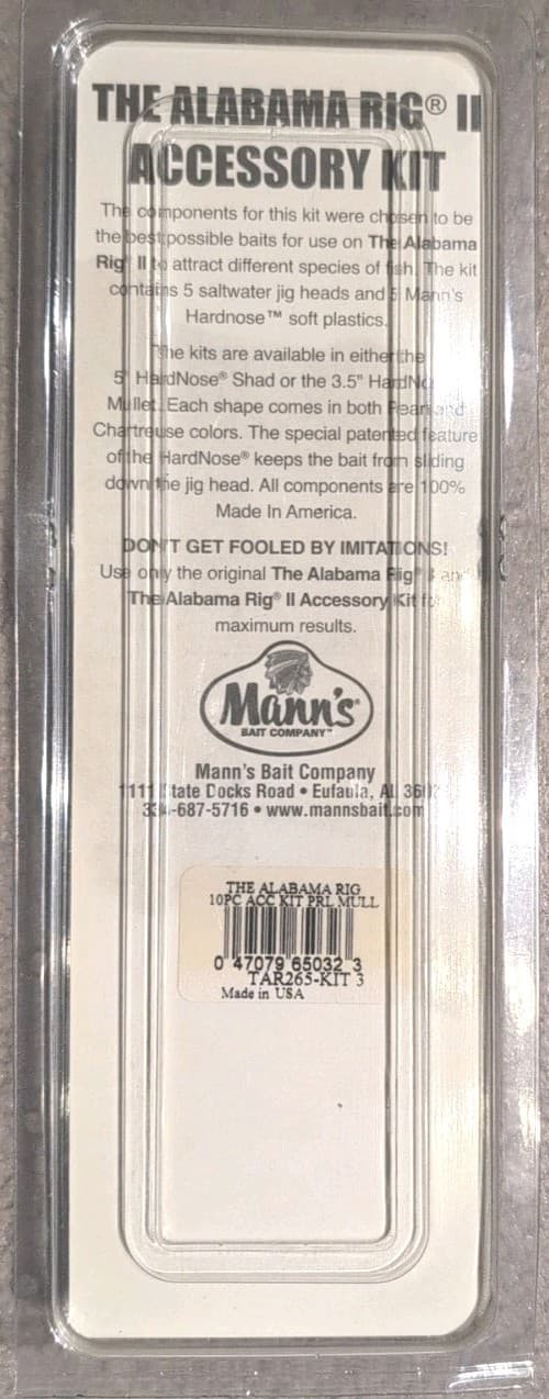 5-Saltwater Jig Heads w/Hardnose, Yellow, Manns Bait Company, The Alabama Rig II - Image 2