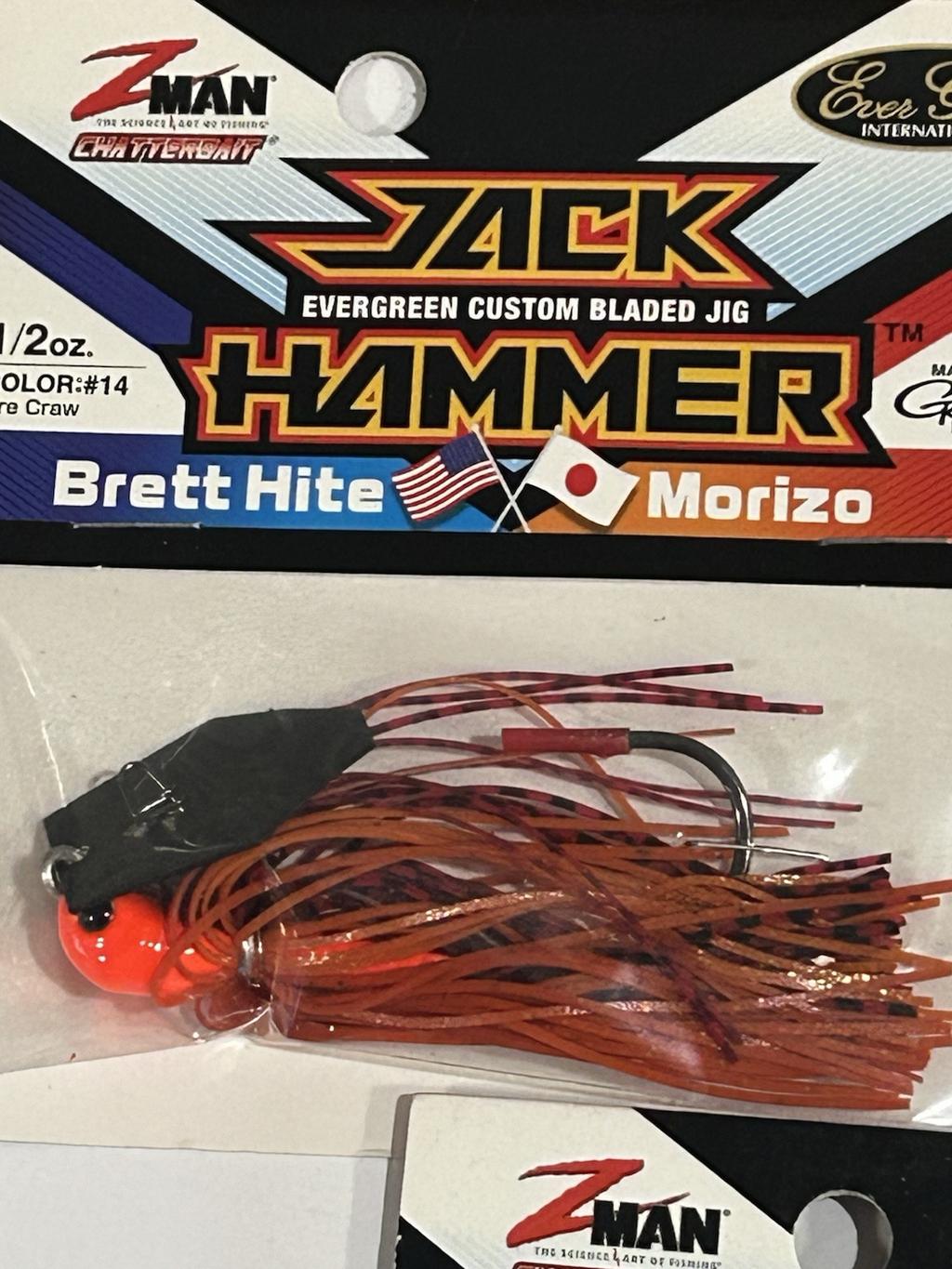 LOT OF 3 Z-MAN CHATTERBAIT JACK HAMMER  1/2OZ LURES FIRE CRAW COLOR NIPS - Image 2