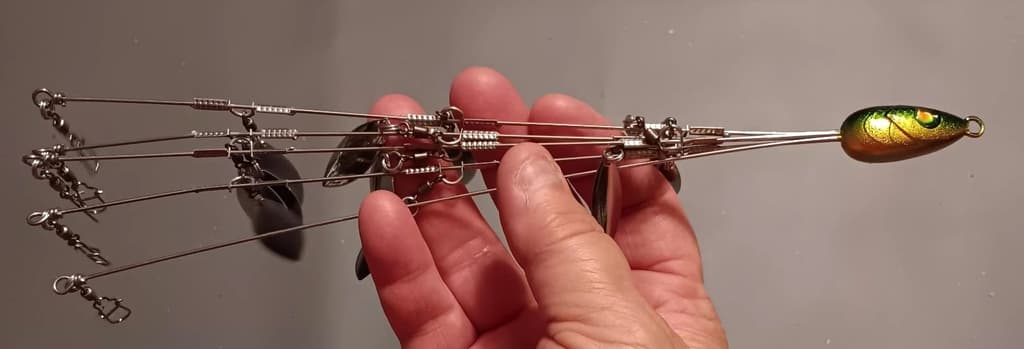 Umbrella Fishing Rig 5 Arms Alabama Rig Kit with Weedness Bait Lure Jigs - Image 3