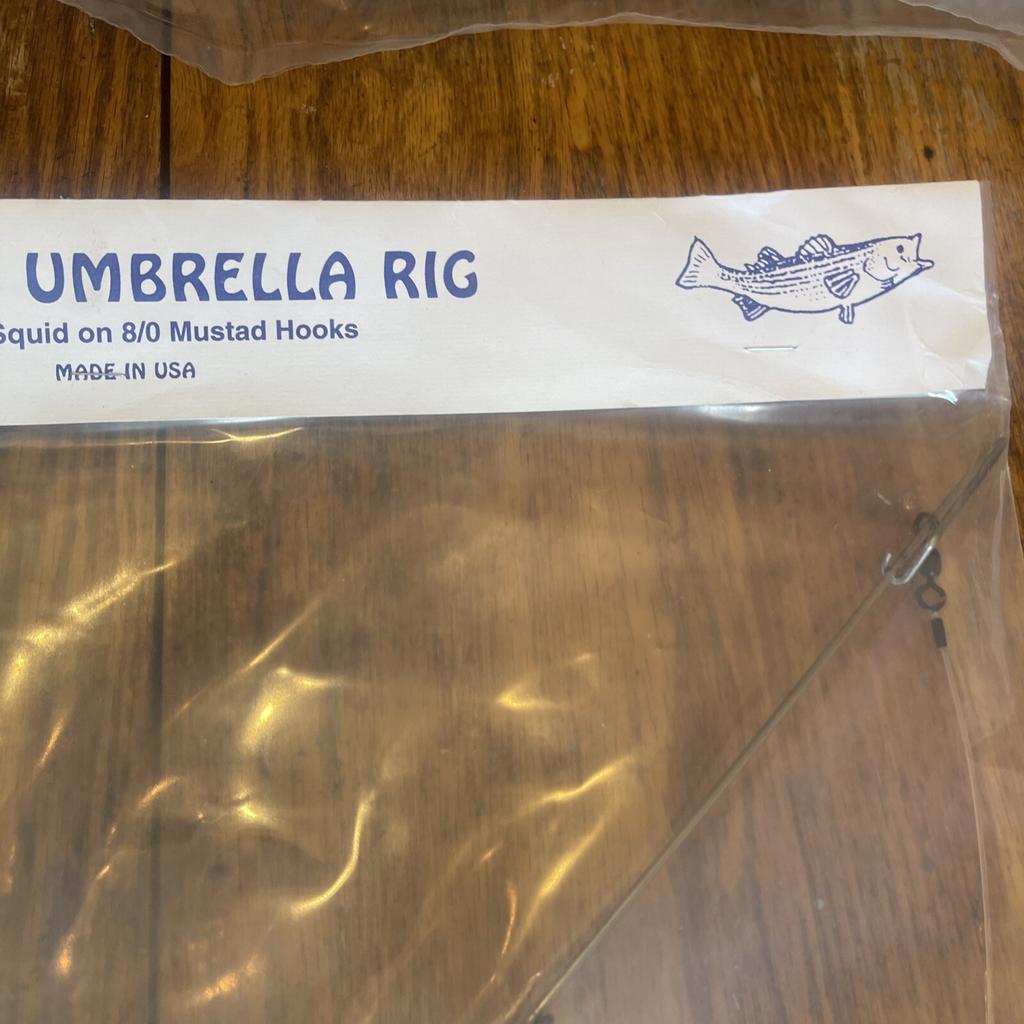 9” Umbrella Rig 4 Arm 11” With 5.5” Squid (9)  8/0 Mustad New Pkg Blue/pink Pep - Image 12