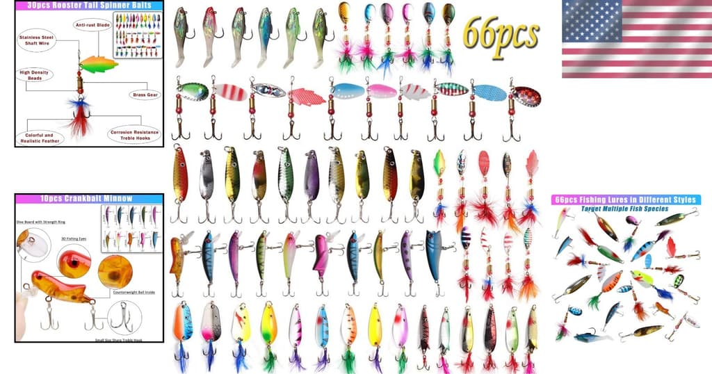 Lifelike Soft Swimbaits Feather Tail Lures Set - Image 2