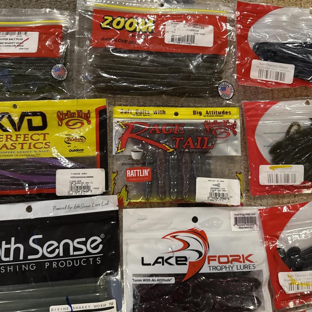 Bass Fishing Soft Plastics Lot (39) Yum Zoom Strike King Keitech 6th Sense - Image 15