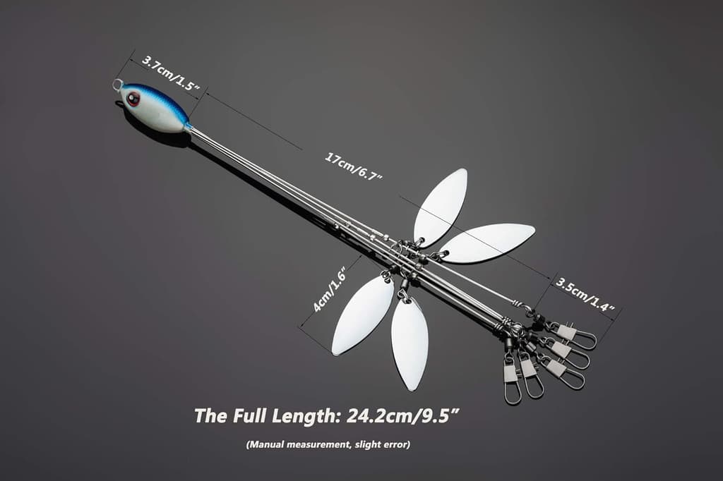 BLISSWILL Alabama Umbrella Rig Fishing Lures Set 5 Arms A-Rig Kit 3 Pack  - Image 2