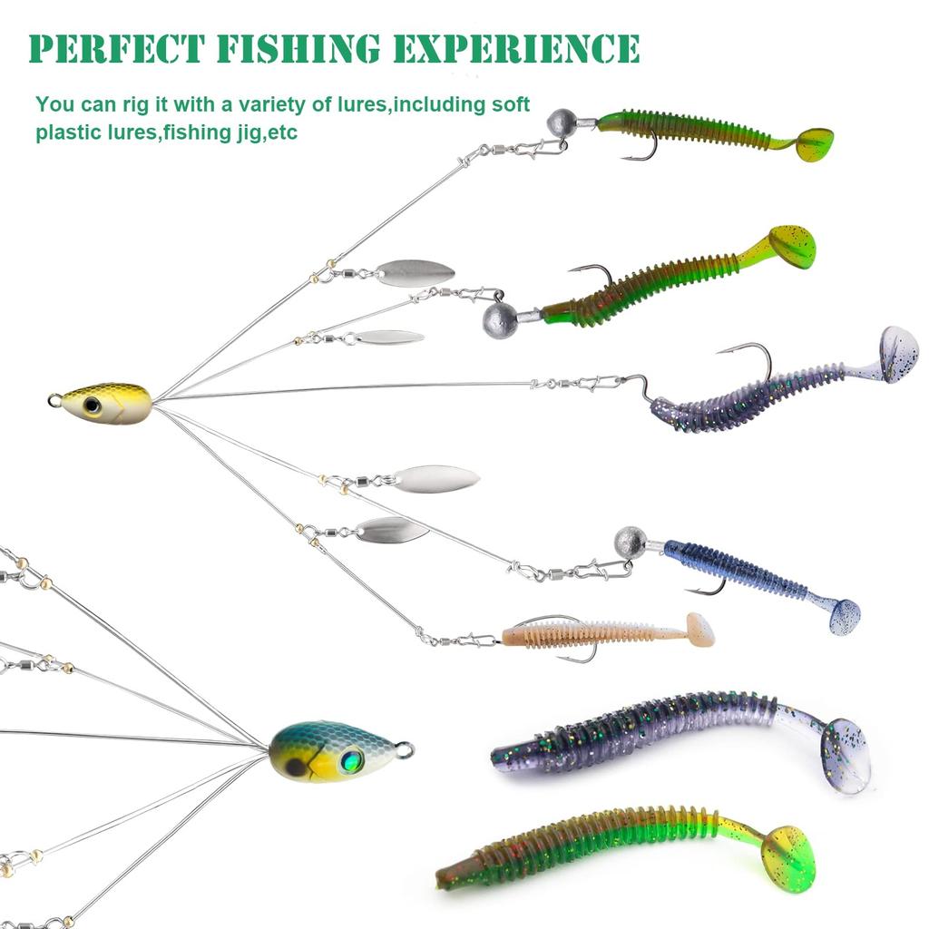 5 Arms Alabama Umbrella Rig Fishing Bass Kit Fishing Lures Rigs for Lures wit... - Image 5