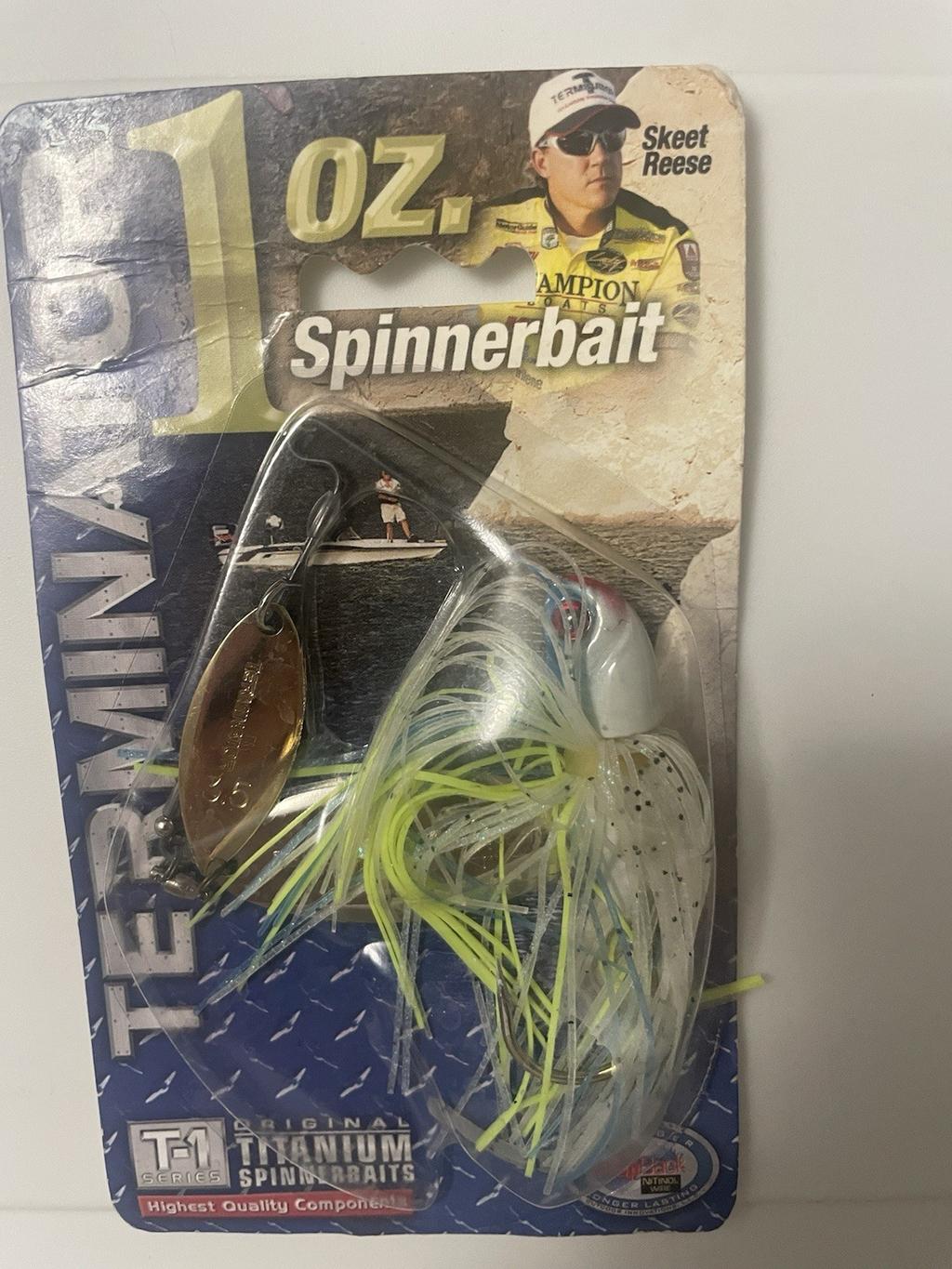 Original Terminator T-1  Titanium Double Willow Spinnerbait 1 Ounce Blue Fox.  - Image 5