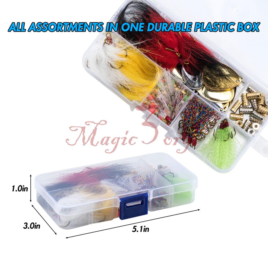 168PCS Fishing Accessories Spinner Blade Bait Making Kit DIY Rooster Tail Trout  - Image 6