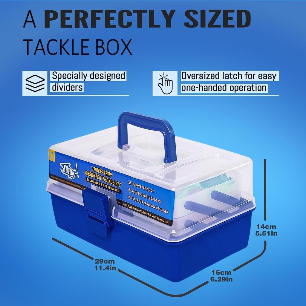 Complete Fishing Tackle Kit with 448 Pieces Hooks Weights Pliers and Accessories - Image 5