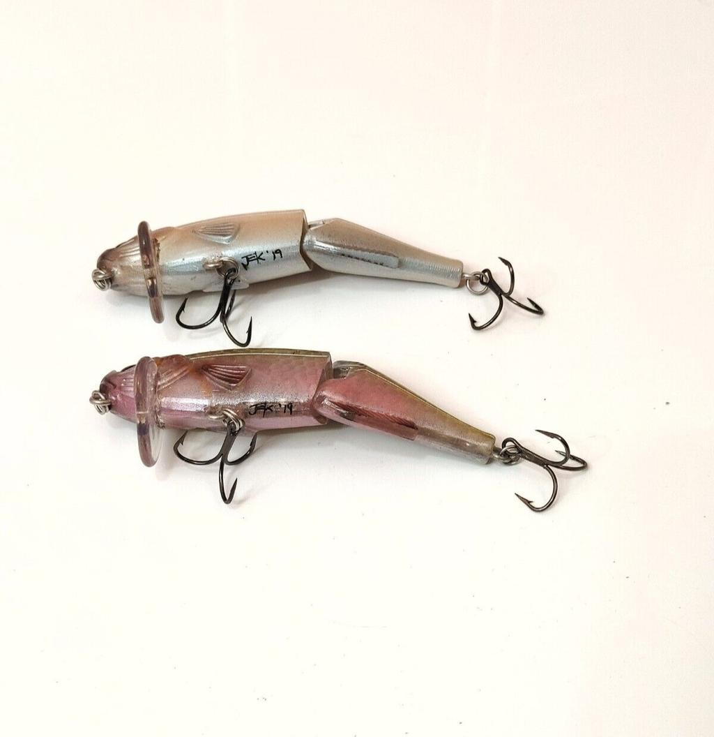 (2) Strike King Wake Shad Jointed Swimbait Fishing Lures Lot of 2 Custom Painted - Image 3