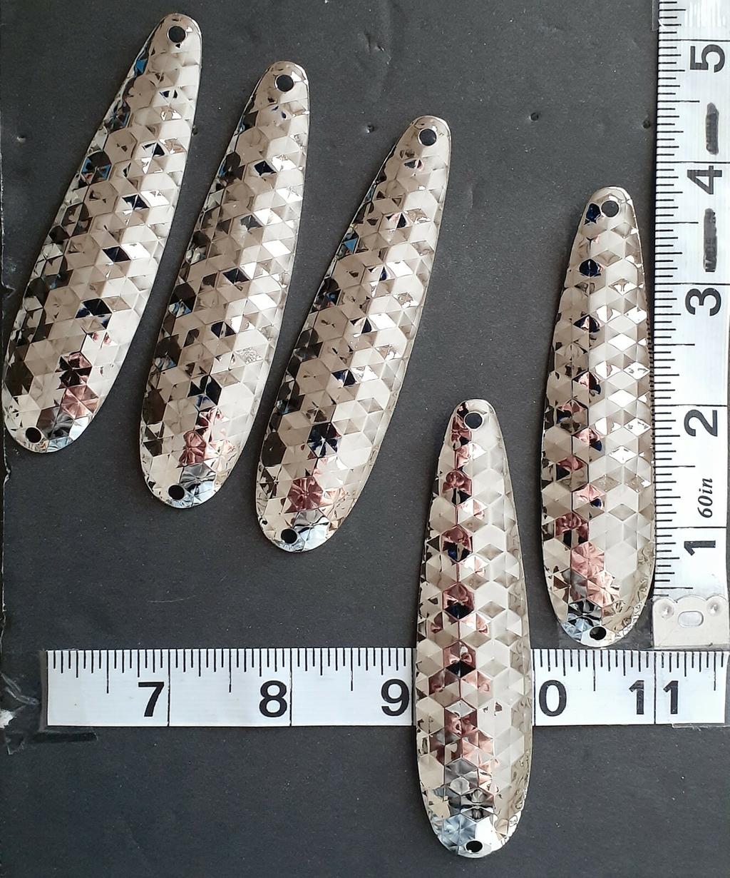 (100) 3 7/8" Nickel PREMIUM PLATE Hex Trolling Flutter Spoons Walleye Candy - Image 1