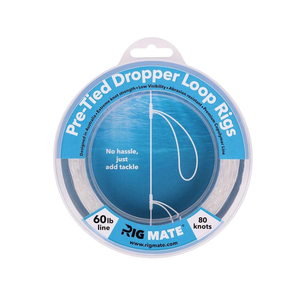 60 lb Pre-Tied Dropper Loop Rigs. Fishing Line Spool. Loops 18 Inches Apart w... - Image 1
