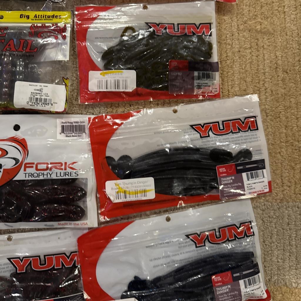 Bass Fishing Soft Plastics Lot (39) Yum Zoom Strike King Keitech 6th Sense - Image 20