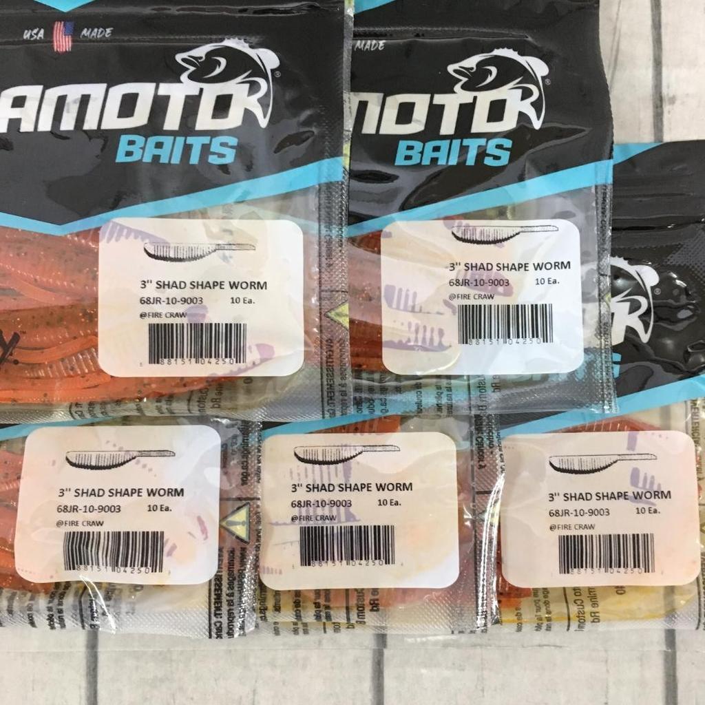 Gary Yamamoto Shad Shape Worm 3 inch 5 piece set t3383 - Image 3