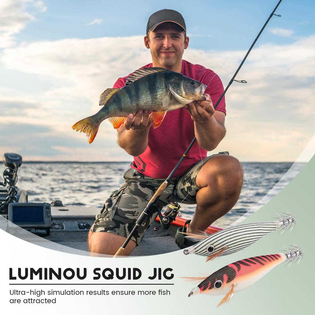 8Pcs 9.6G 10cm Luminou Jig Fishing Wood Shrimp Cuttlefish Jigs3532 - Image 6