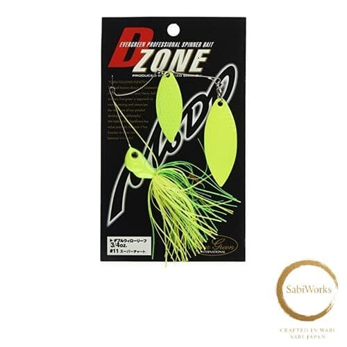 New Evergreen Spinnerbait D-Zone 3/4oz Double Willow Leaf #11 Super Chart - Image 1