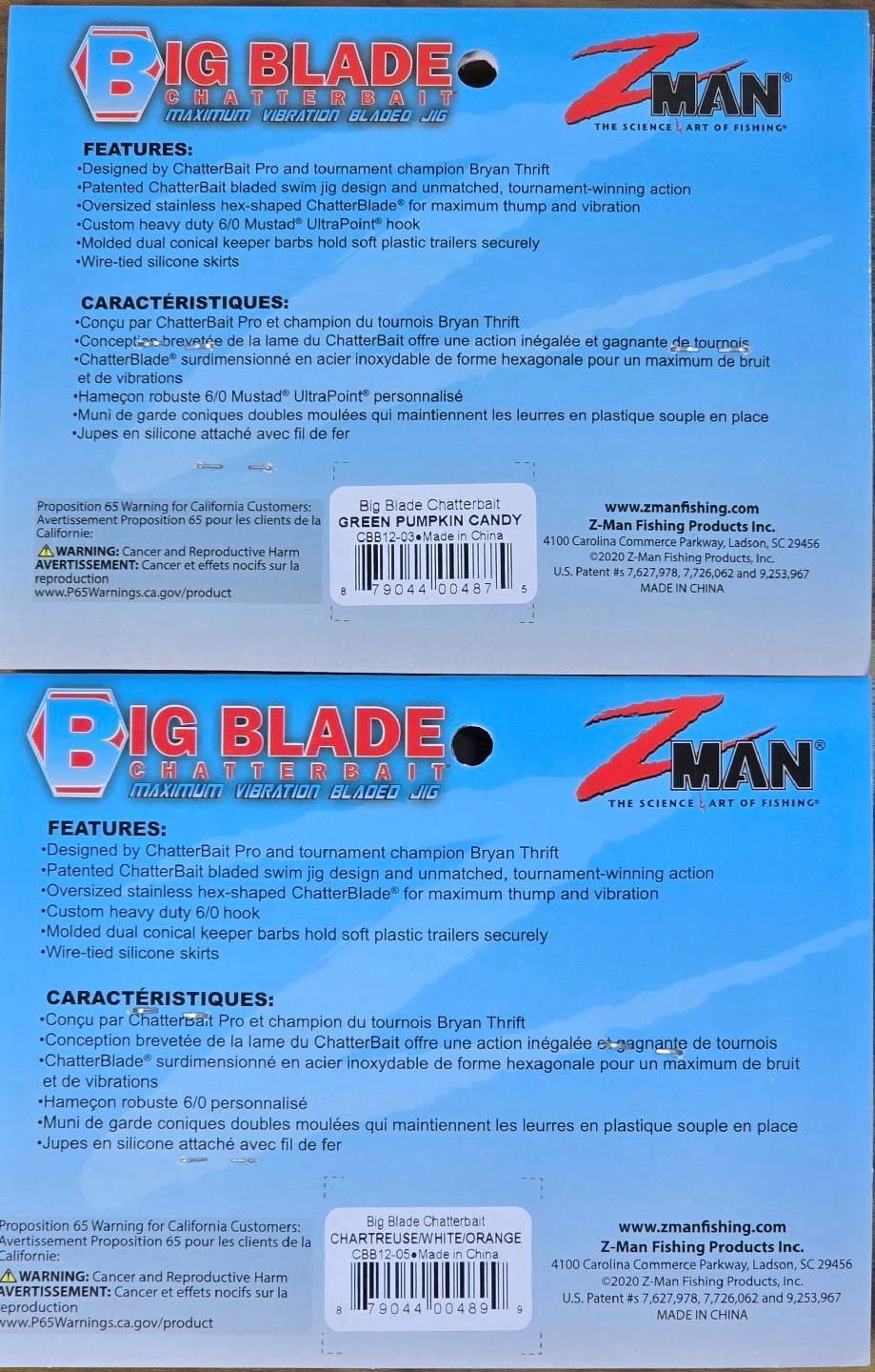 (Ct of 2) Z-Man Big Blade Chatterbait 1/2 oz Provides Maximum Thump & Vibration - Image 4