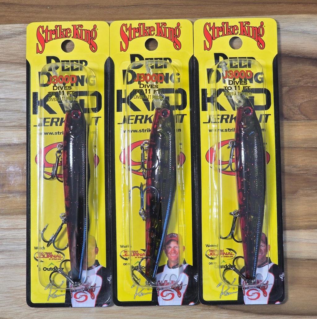 Ct. of 3 Strike King KVD 300D Series Deep Diving Jerkbait 4.75" 3/5 oz Depth 11' - Image 1