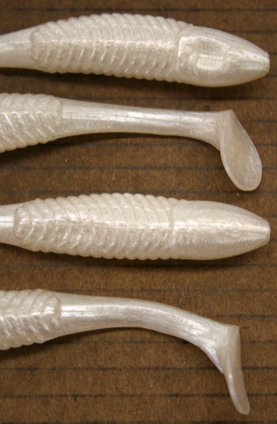 5" Swim Minnow Pearl Paddle Tail Swimbait Trailer for A Rig 50 pack bulk Bag - Image 4