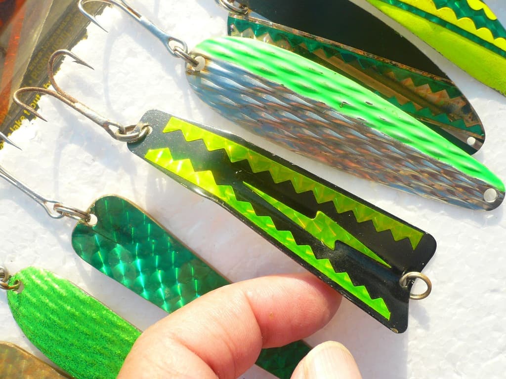 LOT OF 21 SALMON SPOONS AROUND 4" NORTHPORT NAILER, SILVER STREAKS,EPPINGER - Image 5