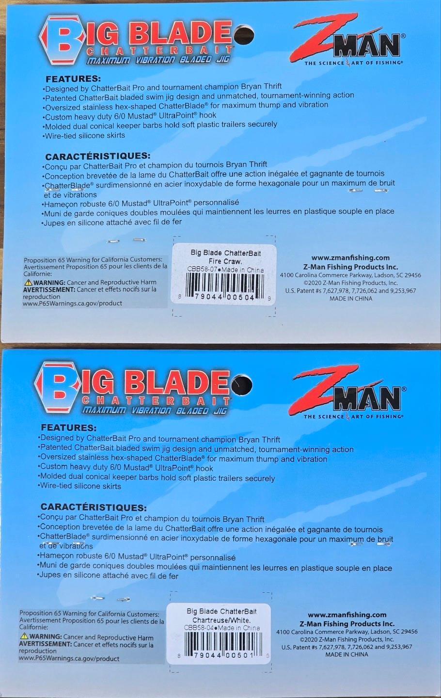 (Ct of 2) Z-Man Big Blade Chatterbait 5/8 oz Provides Maximum Thump & Vibration - Image 4