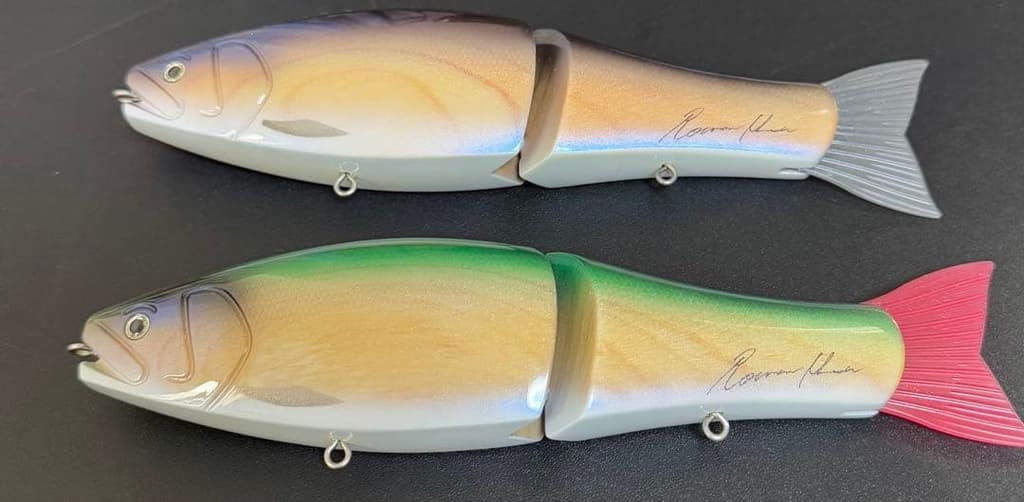 Roman Made 2-Pack Swimbait Jointed Big Bait 20cm Green Pink Orange - Image 1