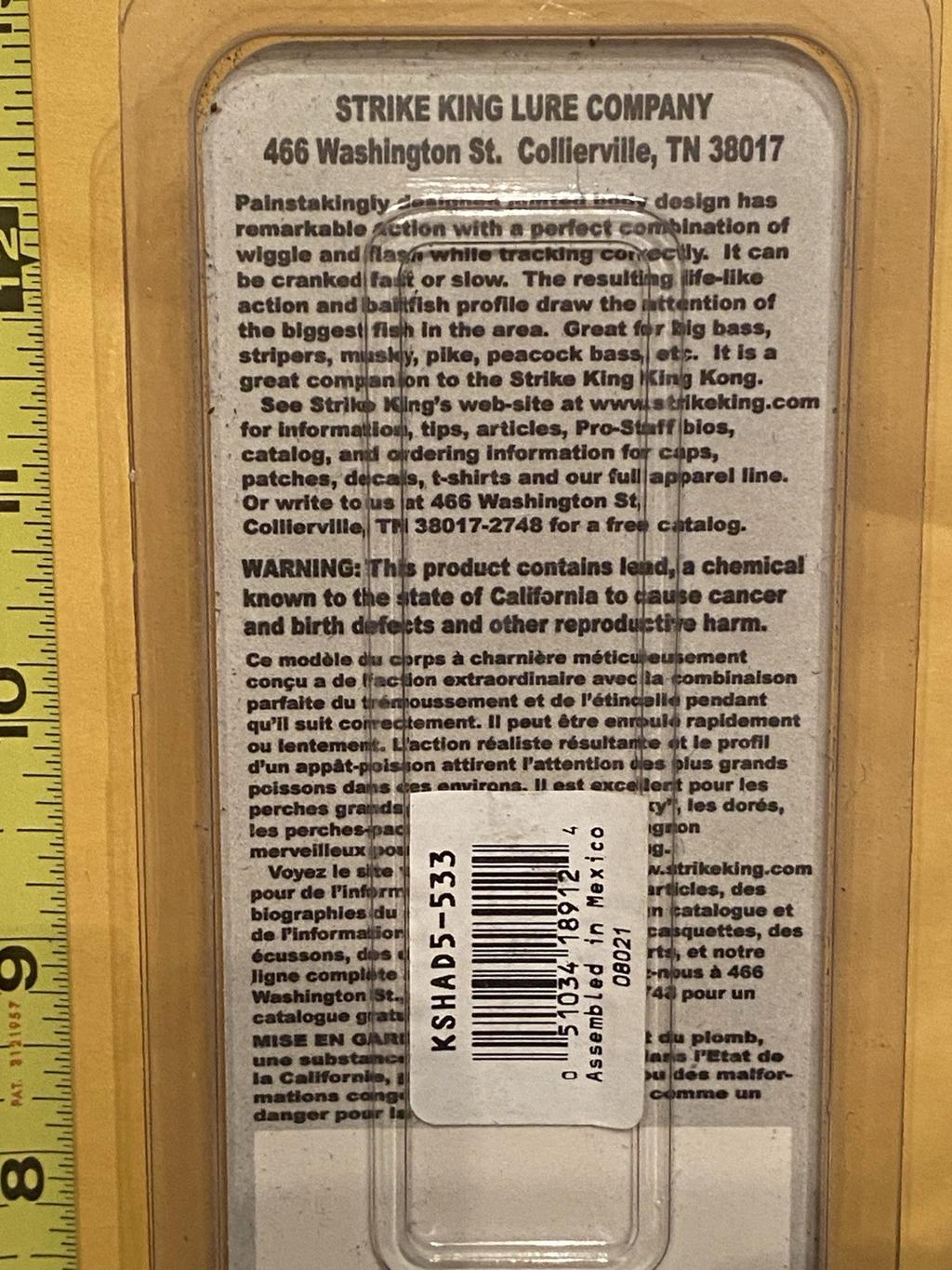 STRIKE KING LURES Discontinued 4" KING SHAD Hard Body SWIMBAIT WHITE PEARL SHAD! - Image 4