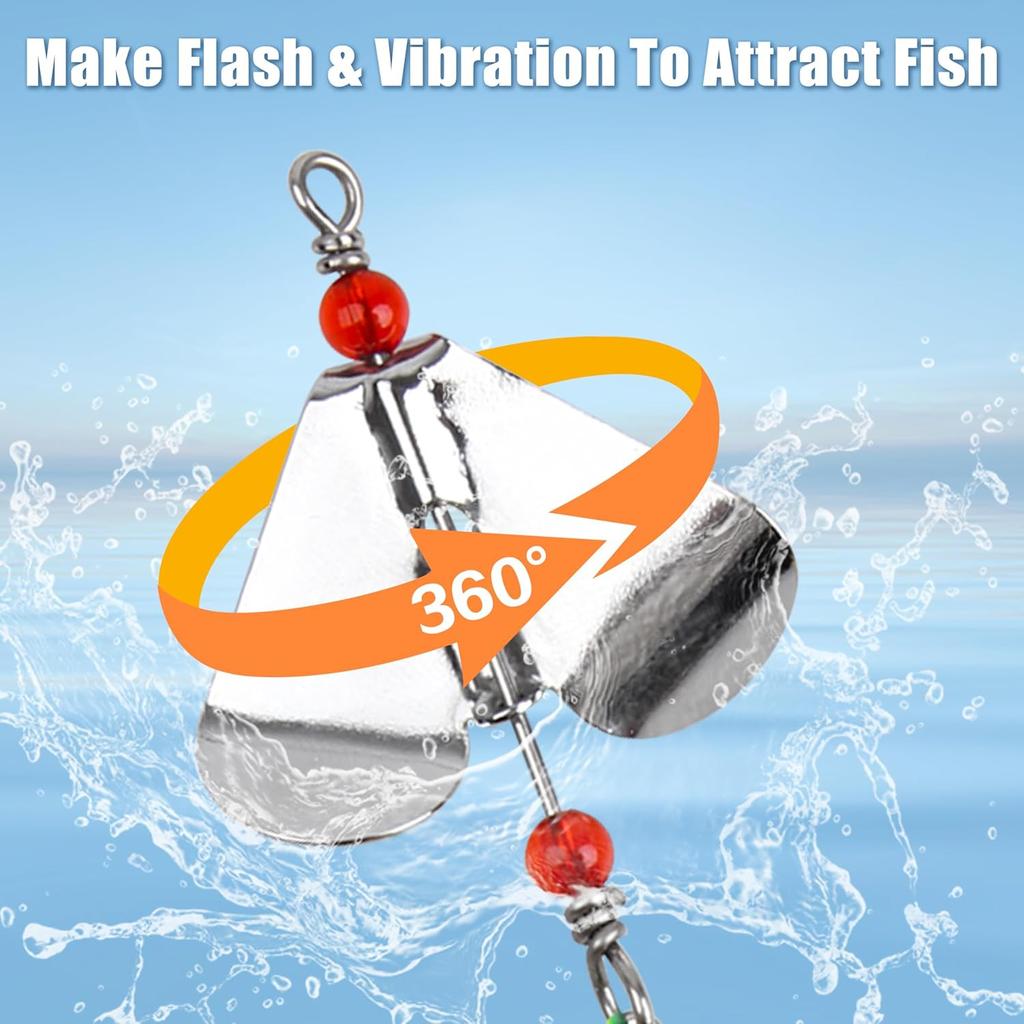 Spinnerbait Fishing Lures Kit Set, 6Pcs Bass Fishing Buzzbait Multicolor Bass Tr - Image 4