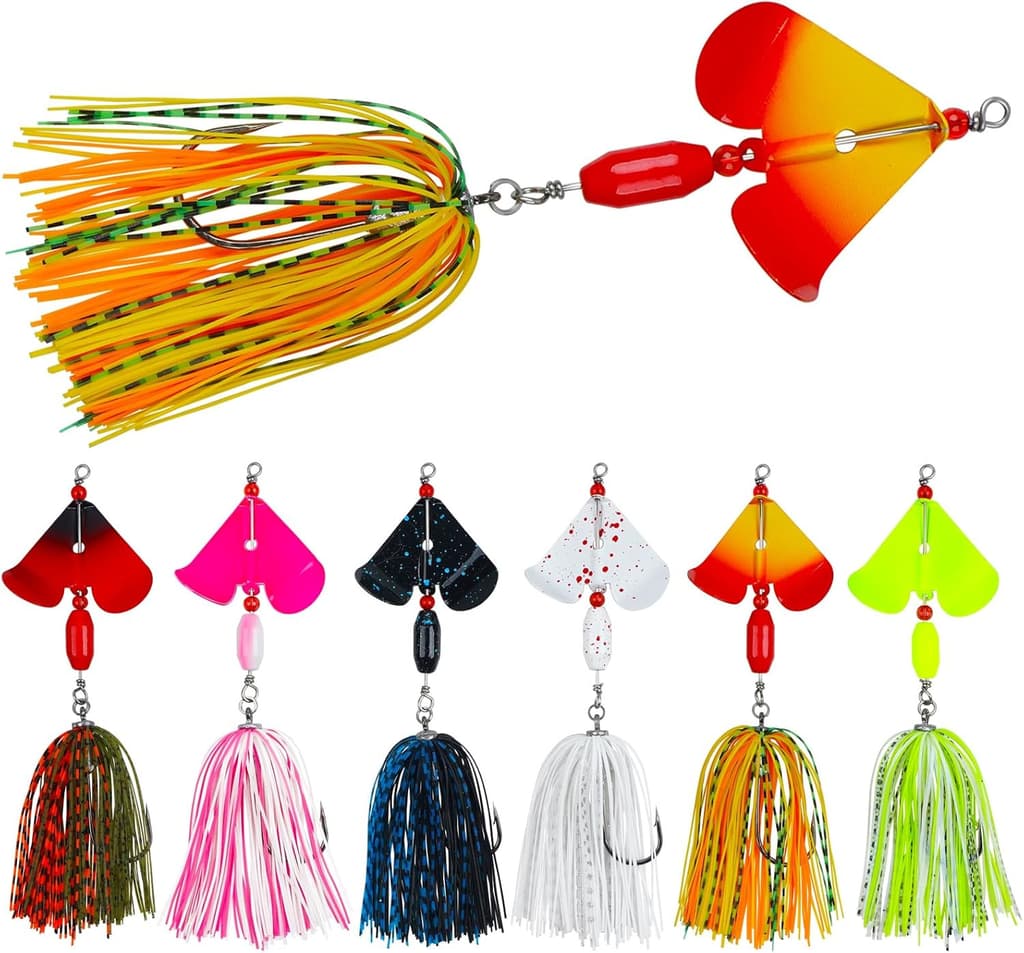 Spinnerbait Fishing Lures Kit, 6pcs Bass Fishing Buzzbait Lures Hard Metal Sp... - Image 3