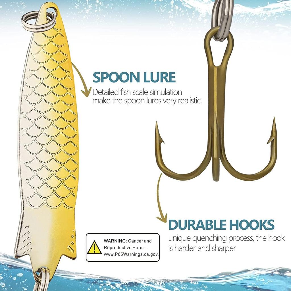 30Pcs Fishing Lures Baits Tackle, Fishing Spoon Lure Spinnerbait Bass Walleye... - Image 3