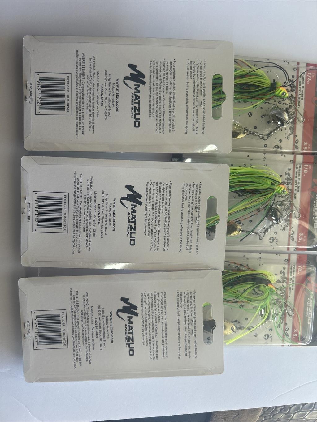 (6) Matzuo Kamikazi 1/8oz Spinnerbait Fire Tiger Lot Of 6 - Image 2