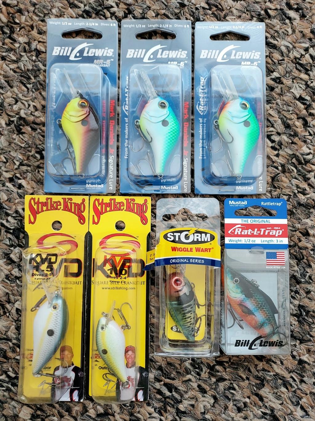 Bill Lewis MR-6 & Rat-L-Trap Strike King KVD Storm Wiggle Wart Fishing Lures Lot - Image 1